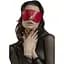 Маска на очі Feral Feelings - Blindfold Mask, натуральна шкіра, червона - мініатюра 1