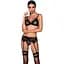 Комплект белья Passion NESSY Set XXL/XXXL black бюстгальтер пояс для чулок стринги - миниатюра 1