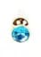Металева анальна пробка з кристалом Boss Jewellery Gold Butt Plug Light 9.5 см (блакитний) - мініатюра 3