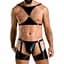 Комплект еротичної чоловічої білизни Passion 047 Set John S/M Black, труси, портупея - мініатюра 1