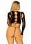 Комплект Leg Avenue Long sleeve crop top & string Black One Size - мініатюра 2