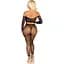 Комплект Leg Avenue RhinestOne Fishnet Crop Top and Legging One Size Black - мініатюра 2