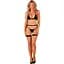 Комплект білизни Obsessive Selinne 3-pcs set M/L Black, бюстгальтер, стрінги пояс для панчіх - мініатюра 6