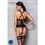 Сітчастий комплект корсет з халтером знімні підв'язки та трусики Passion Amanda CorSet black L/XL - мініатюра 4