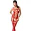 Бодистокинг Passion BS054 комбинезон имитация чулок открытый животик S/M/L red - миниатюра 1