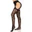 Чулки Leg Avenue Eyelet lace suspender hose Black One Size - миниатюра 2