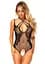 Тедди с открытым доступом Leg Avenue Net and lace crotchless teddy One size Black шнуровка на спине - миниатюра 3