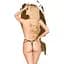 Трусики-стрінги Penthouse Open Secret L/XL Black, відкритий доступ, декор з мережева та каменю - мініатюра 2