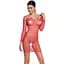 Бодістокінг-сукня з глибоким коміром Passion BS093 red довгі рукави One size - мініатюра 1