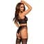 Еротичний комплект Leg Avenue Crop top and garter panty Black, топ, трусики з доступом, панчохи - мініатюра 2