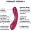 Вакуумный стимулятор с вибрацией Satisfyer Curvy Trinity 1 Red игрушка 3 в 1 - миниатюра 5