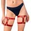 Гартеры на ногу из натуральной кожи Art of Sex - Kristina Leg Garters (2 шт), Червоний - миниатюра 2