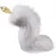Металева анальна пробка Лисячий хвіст Lockink Sevanda White Fox-Tail Anal Pear-shape Plug - мініатюра 5