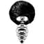 Металлическая анальная пробка Кроличий хвостик Alive Fluffy Twist Plug L Black диаметр 3.8 см - миниатюра 1