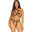 Стрепи-портупея з чокером Leg Avenue Satin elastic harness teddy, One Size, Black - мініатюра 1