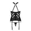 Сітчастий комплект із візерунком Passion Hima CorSet black L/XL - мініатюра 6