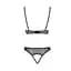Комплект: браллет с ажурным лифом и открытыми трусиками Passion Christa Set with Open Bra black L/XL - миниатюра 4
