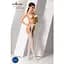 Эротические колготки-бодистокинг Passion S018 white имитация чулок с вертикальными полосками и пояс S/M/L - миниатюра 2