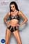 Комплект білизни Passion TASMINA Set XXL/XXXL black ліф високі трусики з корсетом ззаду - мініатюра 5