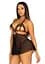 Пеньюар Leg Avenue Lace and mesh babydoll & panty Black S - миниатюра 6
