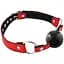Кляп Fetish Tentation Premium LeaTher gag With silicone ball Red - мініатюра 1