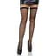 Чулки-сетка со швом сзади Leg Avenue Bow back seam thigh highs One Size Black, атласный бант - миниатюра 2