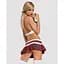 Эротический костюм школьницы с мини-юбкой Obsessive Schooly 5pcs costume бело-красный S/M - миниатюра 2