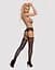 Сетчатые чулки-стокинги с цветочным рисунком Obsessive Garter stockings S207 черные имитаци XL/XXL - миниатюра 4