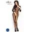 Бодистокинг Passion BS007 комбинезон закрытые плечи рукав 3/4 S/M/L black - миниатюра 2