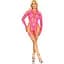 Бодістокінг Leg Avenue Fishnet Garter Harness and Teddy One Size Neon Pink - мініатюра 5