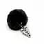 Металлическая анальная пробка Кроличий хвостик Alive Fluffy Twist Plug M Black диаметр 3.4 см - миниатюра 2