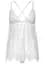 Пеньюар Leg Avenue Floral lace babydoll & string White L - миниатюра 3