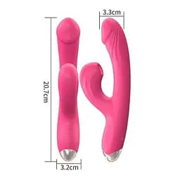 Вібратор з 20 режимами стимуляції клітора і точки G USB 21,3 см Червоний - мініатюра 4