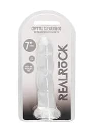 Фалоімітатор RealRock Crystal Clear 7" 18 см (прозорий) - мініатюра 4