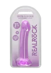 Фалоімітатор RealRock Crystal Clear 6.7" 17 см (фіолетовий) - мініатюра 9