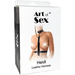Сексуальна портупея із натуральної шкіри Art of Sex - Heidi, розмір XS-2XL, колір червоний - мініатюра 4