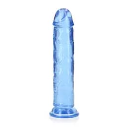 Фалоімітатор RealRock Crystal Clear 8'' 22 см (блакитний) - мініатюра 12