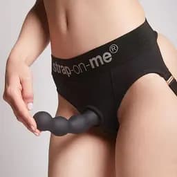 Насадка для страпону Strap-On-Me Dildo Plug Balls Black XXL - мініатюра 7
