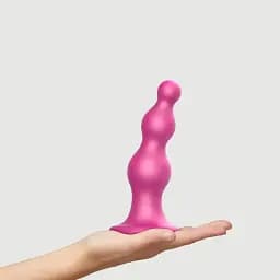 Насадка для страпону Strap-On-Me Dildo Plug Beads Framboise Metallic XXL - мініатюра 6
