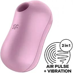 Вакуумний стимулятор із вібрацією Satisfyer Cotton Candy Lilac - мініатюра 2
