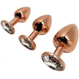 Пробка Wooomy Tralalo Rose Gold Metal Plug Size L - мініатюра 4