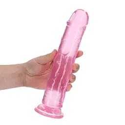 Фалоімітатор RealRock Crystal Clear 9'' 25 см (рожевий) - мініатюра 6