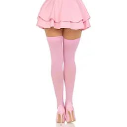 Щільні непрозорі панчохи Leg Avenue Opaque Nylon Thigh Highs Pink - мініатюра 2