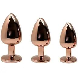 Металева анальна пробка Wooomy Tralalo Rose Gold Metal Plug Size M - мініатюра 3