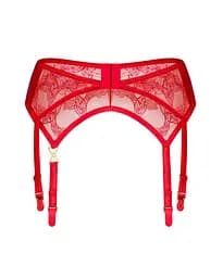 Пояс для панчох Obsessive Aliosa, L/XL (червоний - мініатюра 6