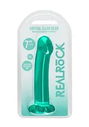 Фалоімітатор RealRock Crystal Clear 6.7" 17 см (зелений) - мініатюра 5
