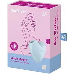 Вакуумний стимулятор-серце з вібрацією Satisfyer Cutie Heart Blue - мініатюра 7