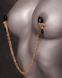 Затискачі для сосків Fetish Fantasy Gold Chain Nipple Clamps 32 см золотий - мініатюра 3
