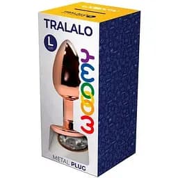Металева анальна пробка Wooomy Tralalo Rose Gold Метал Plug size L діаметр 4 см довжина 9 см - мініатюра 2
