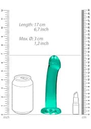 Фалоімітатор RealRock Crystal Clear 6.7" 17 см (зелений) - мініатюра 2